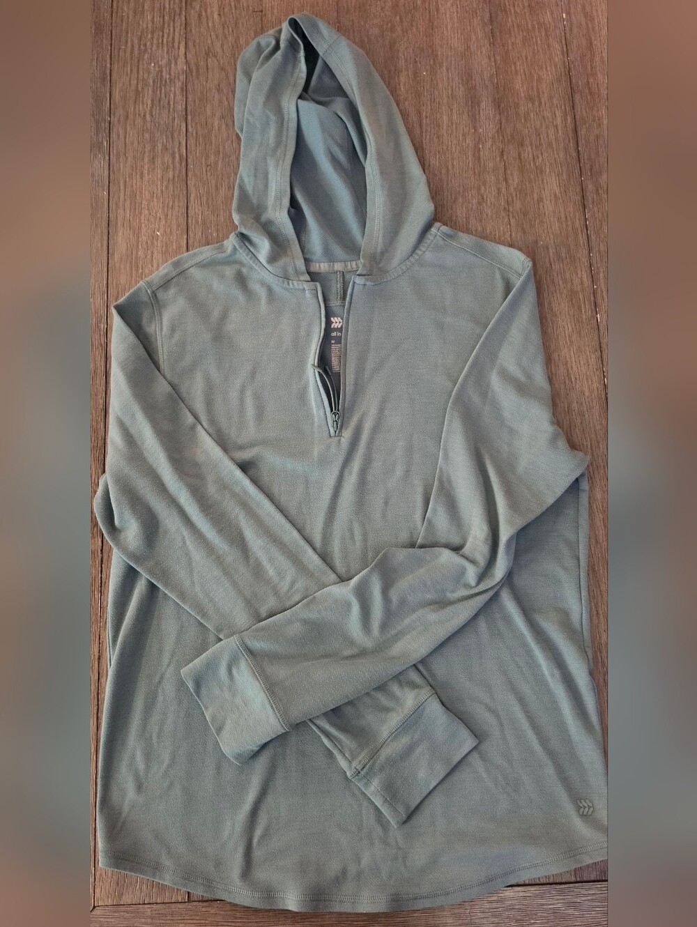 All In Motion Men's Hooded Quarter-Zip Sweater - Green